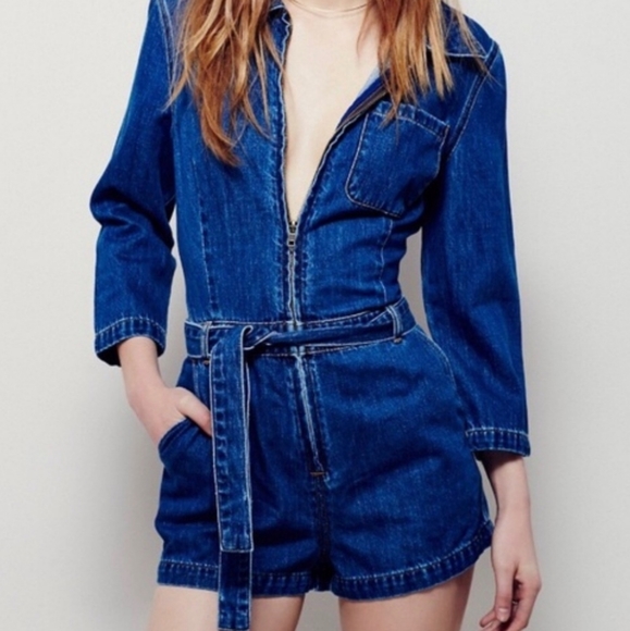 Free People Pants - Free People jean romper size 8